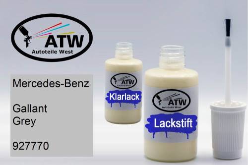 Mercedes-Benz, Gallant Grey, 927770: 20ml Lackstift + 20ml Klarlack - Set, von ATW Autoteile West.